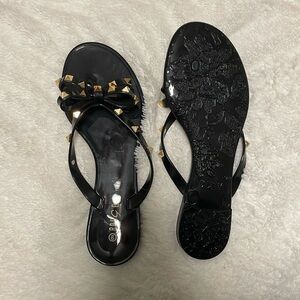 Black Studded Sandals